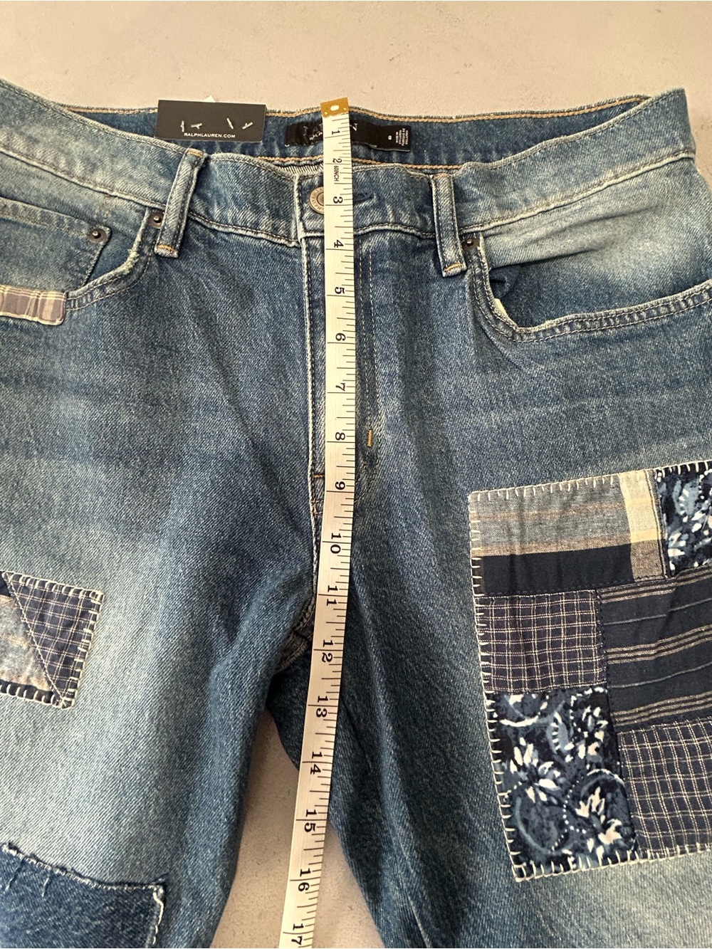 Lauren Ralph Lauren Blue Relaxed Patchwork Jeans -Sz8 - Picture 12 of 12